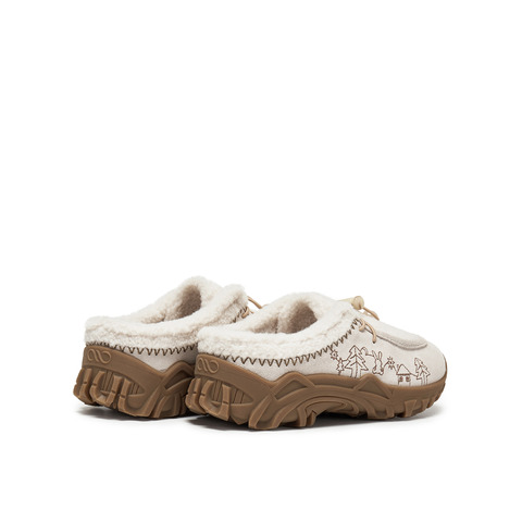 真美诗2025年秋新软糯舒适牛剖层革袋鼠羊蹄鞋女（绒里）78953CH5