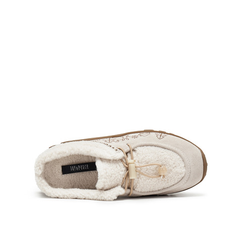 真美诗2025年秋新软糯舒适牛剖层革袋鼠羊蹄鞋女（绒里）78953CH5