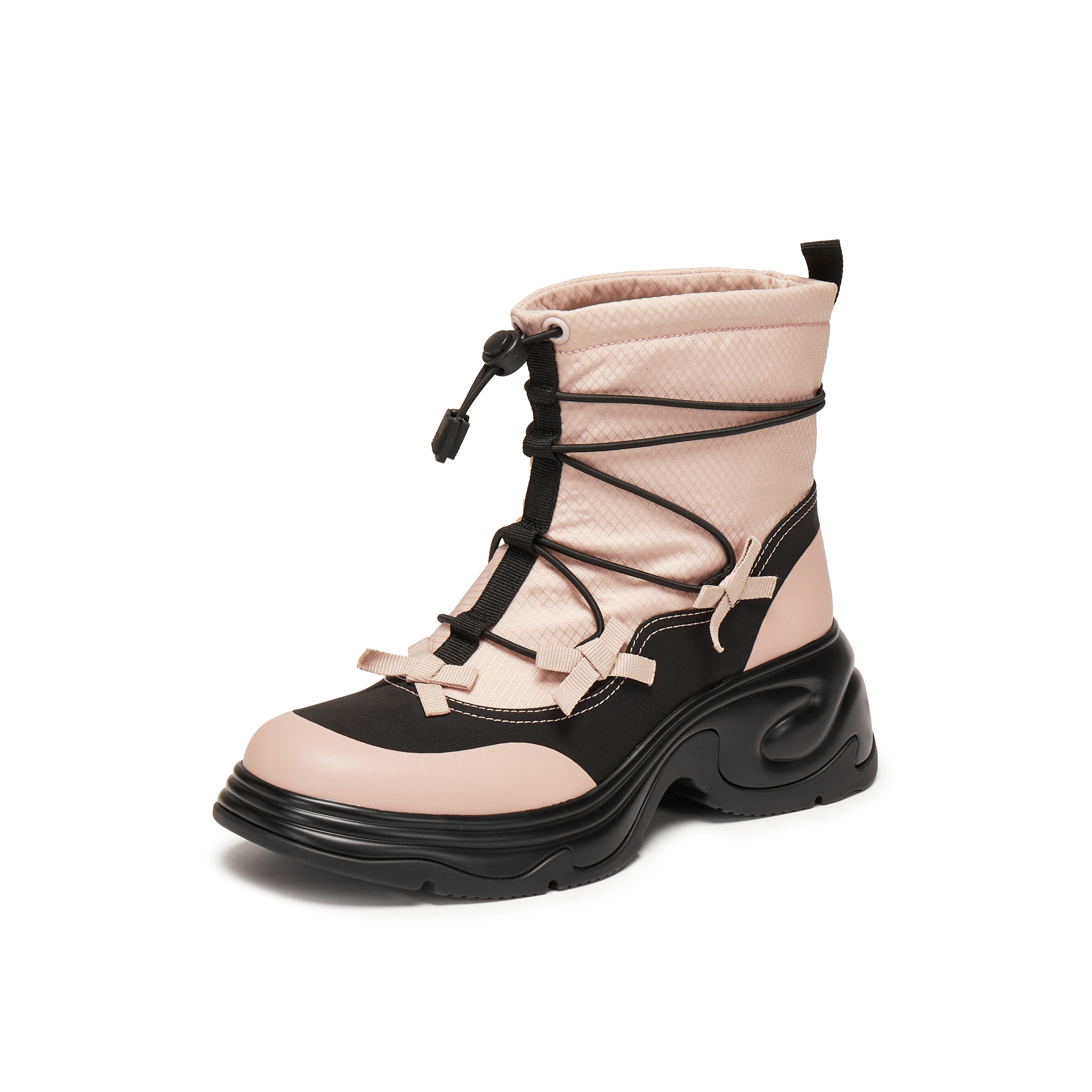 真美诗2025年冬季新款帅气个性小蝴蝶点缀甜酷工装靴Y1O14DD5