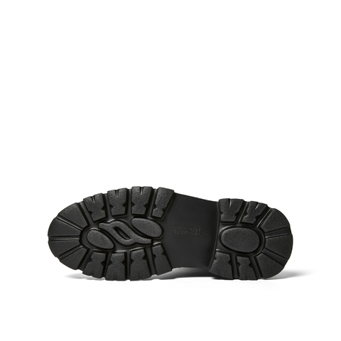 真美诗2025年冬季新款小众时髦牛皮革厚底骑士靴25810DG5