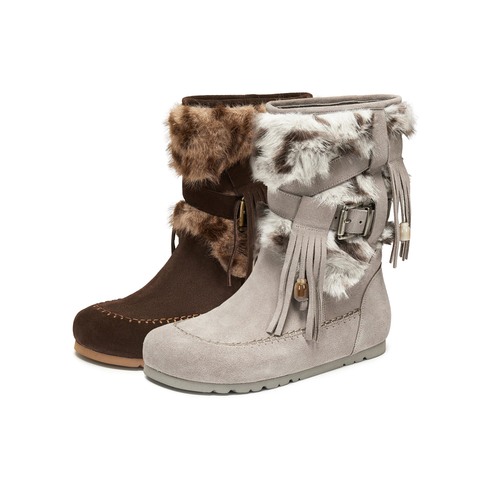 真美诗2025年冬季新款时髦波西风吊坠毛毛雪地靴Y1Y04DS5