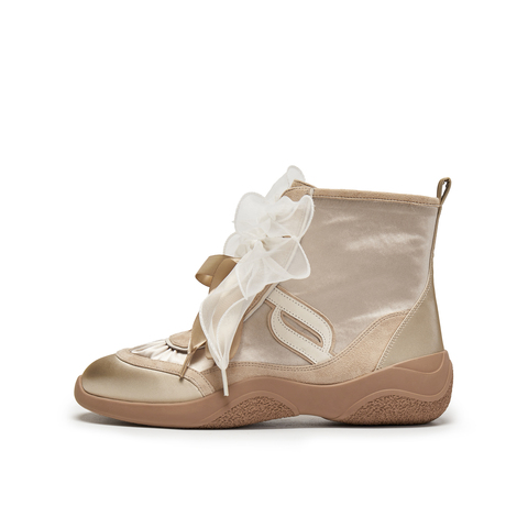 真美诗2025年秋季新款飘逸织带甜美梦幻甜酷运动靴YZM16DD5