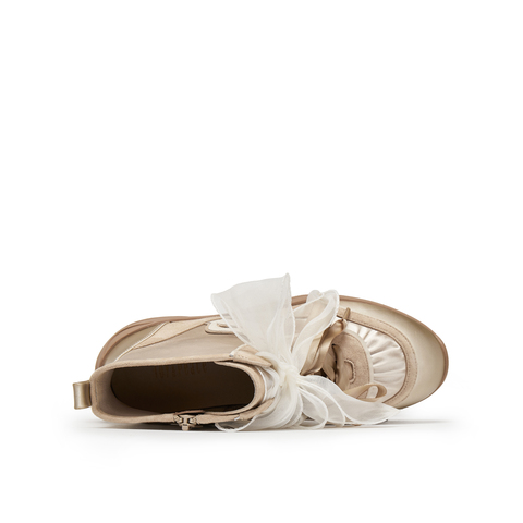 真美诗2025年秋季新款飘逸织带甜美梦幻甜酷运动靴YZM16DD5