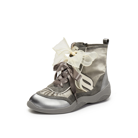 真美诗2025年秋季新款飘逸织带甜美梦幻甜酷运动靴YZM16DD5