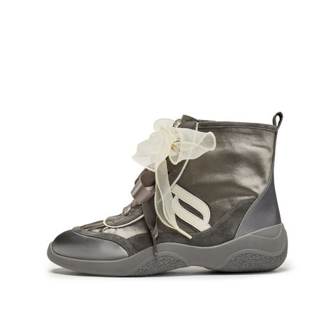 真美诗2025年秋季新款飘逸织带甜美梦幻甜酷运动靴YZM16DD5