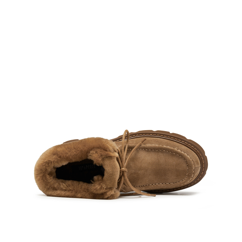 真美诗2025年冬季新款车缝明线不羁率性短筒雪地靴B4852DD5