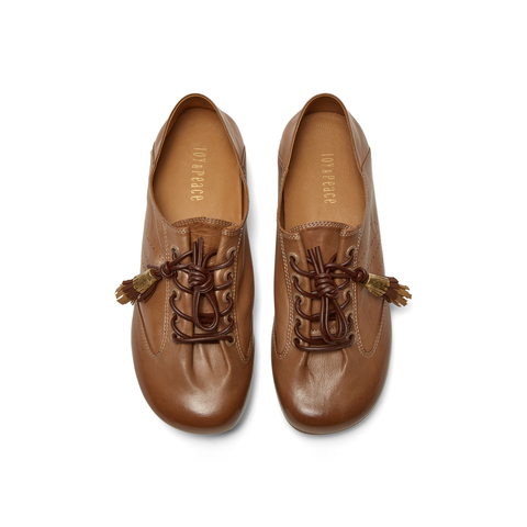 真美诗2026年春季新款复古渐变擦色胎牛皮德训鞋17610AM6