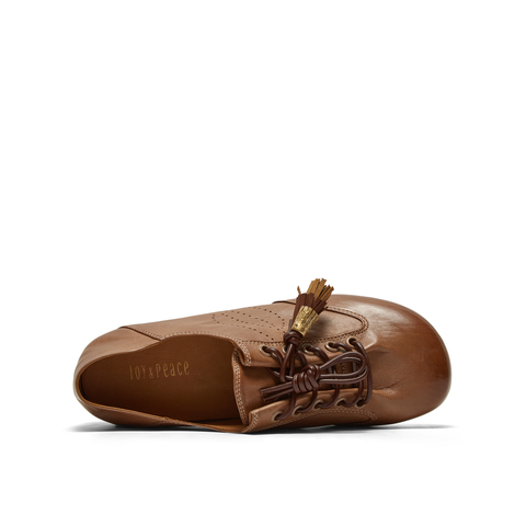 真美诗2026年春季新款复古渐变擦色胎牛皮德训鞋17610AM6