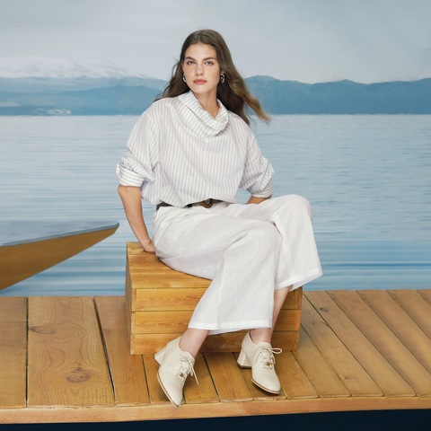 真美诗2026年春季新款软糯舒适羊皮粗跟牛津鞋YA702AM6