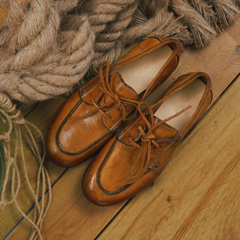 真美诗2026年春季新款贵气老钱范进口原柸马皮牛津鞋H0191AM6