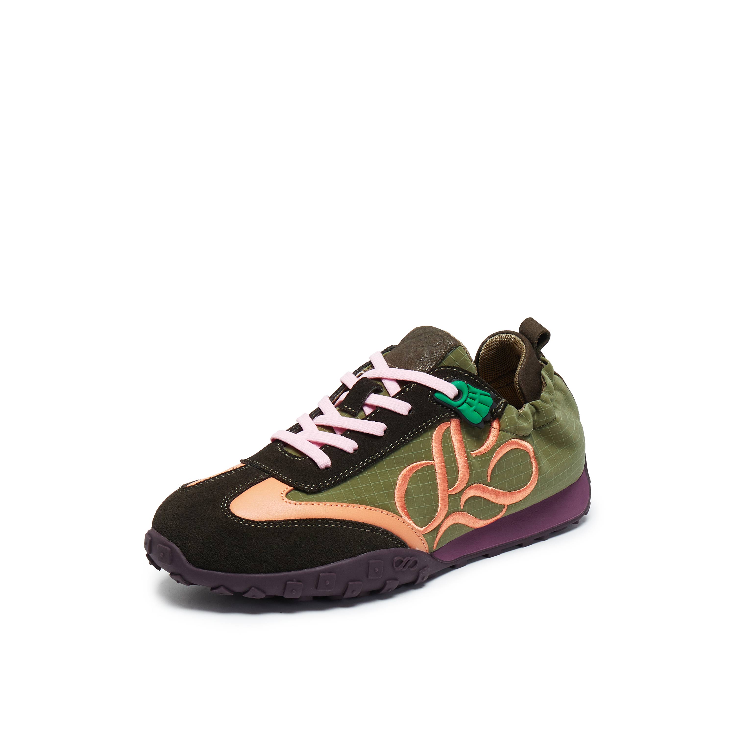 真美诗2026年春季新款山系户外风撞色萌爪鞋带扣德训女鞋24201AM6