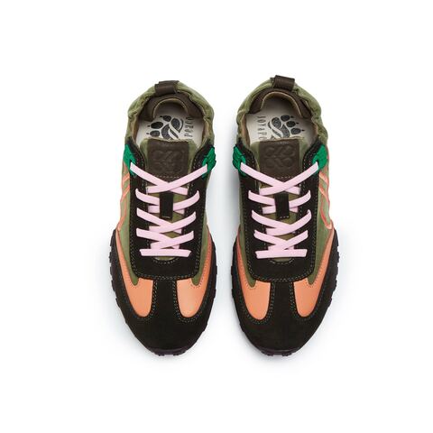 真美诗2026年春季新款山系户外风撞色萌爪鞋带扣德训女鞋24201AM6