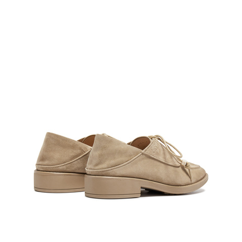 真美诗2026年春季新款古朴树脂饰扣舒适矮跟牛津鞋YZK18AM6