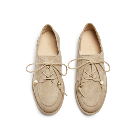 真美诗2026年春季新款古朴树脂饰扣舒适矮跟牛津鞋YZK18AM6