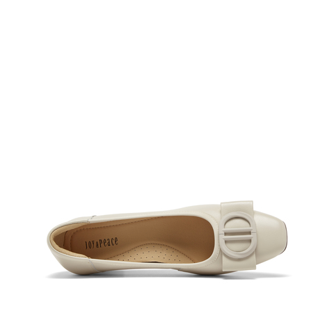 真美诗2026年春季新款简约饰扣舒适通勤牛皮革女鞋18086AQ6