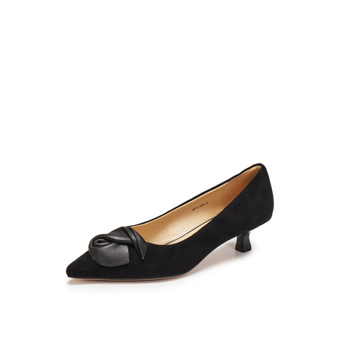 真美诗2026年春季新款通勤精致软糯羊皮革气质猫跟鞋单鞋26713AQ6