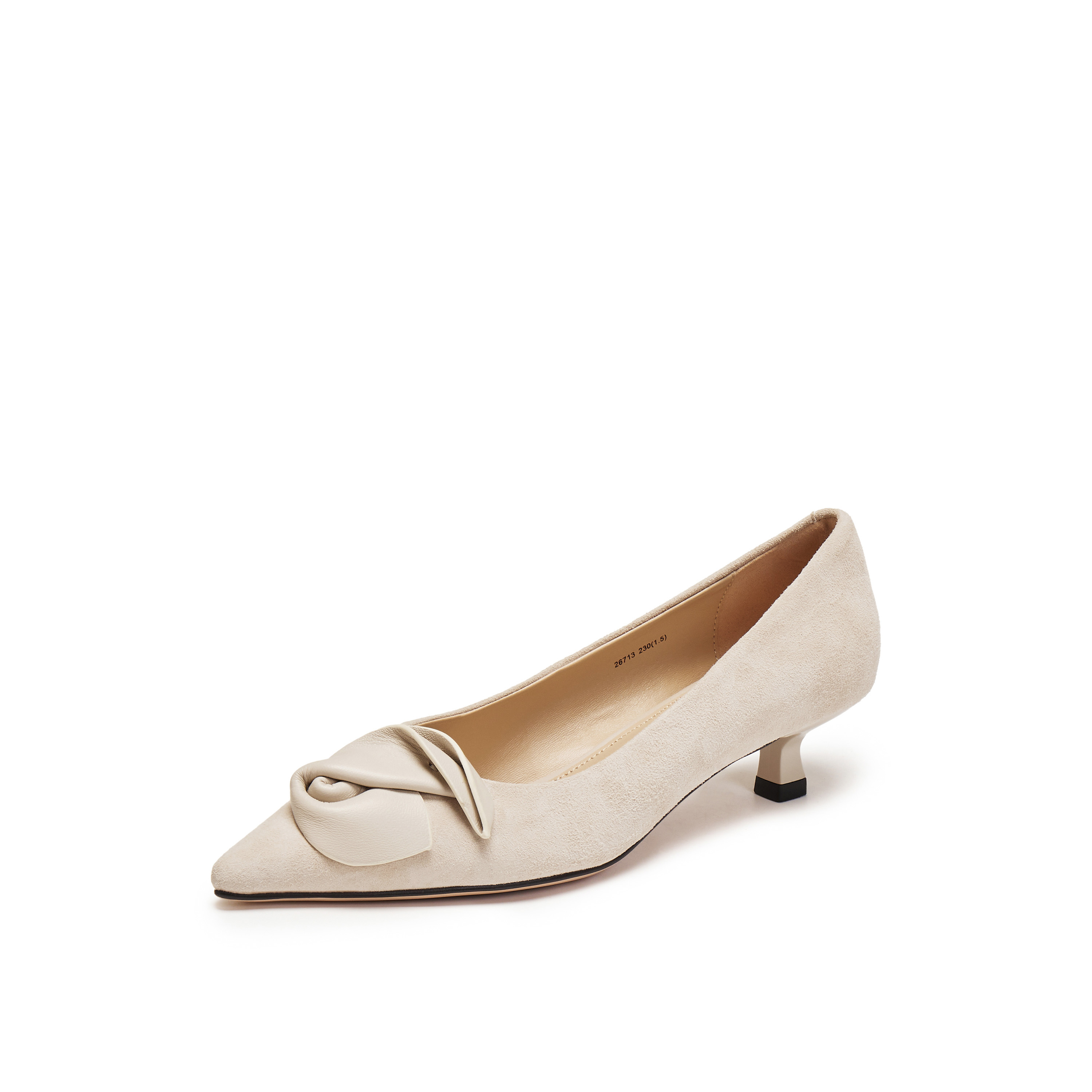 真美诗2026年春季新款通勤精致软糯羊皮革气质猫跟鞋单鞋26713AQ6