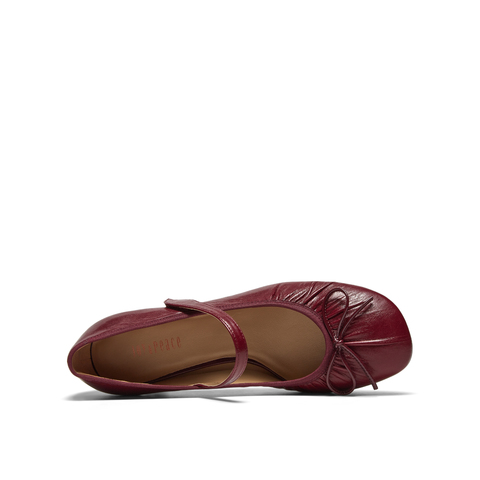 真美诗2026年春季新款精致优雅微抓褶舒适羊皮芭蕾舞鞋85Z35AQ6