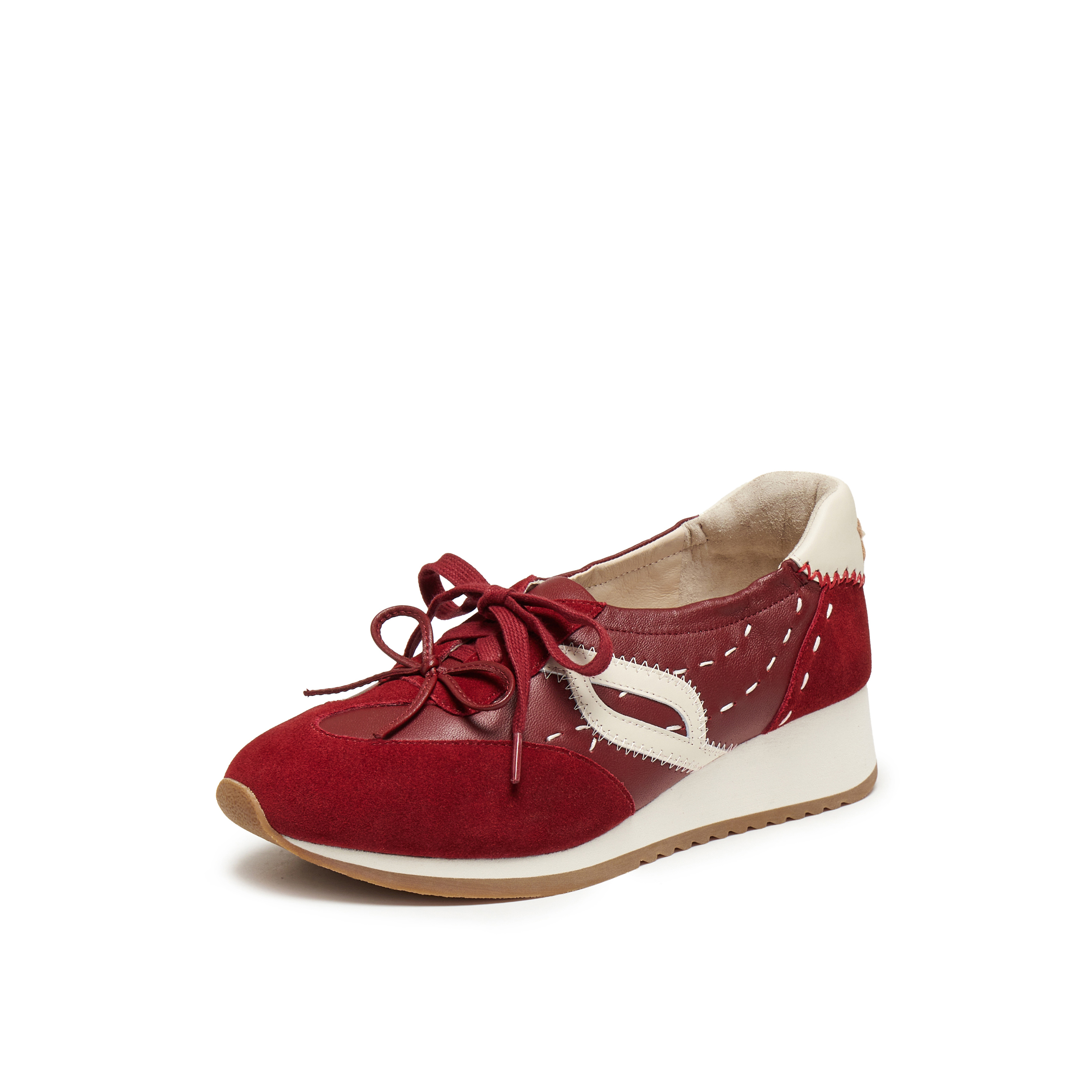 真美诗2026年春季新款双蝴蝶结点缀马年限定坡跟德训鞋YA401AA6