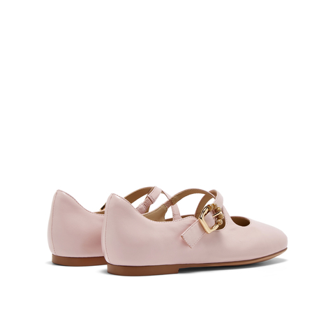 真美诗2026年春季新款复古法式交叉细带羊皮革玛丽珍女鞋8TZ33AQ6