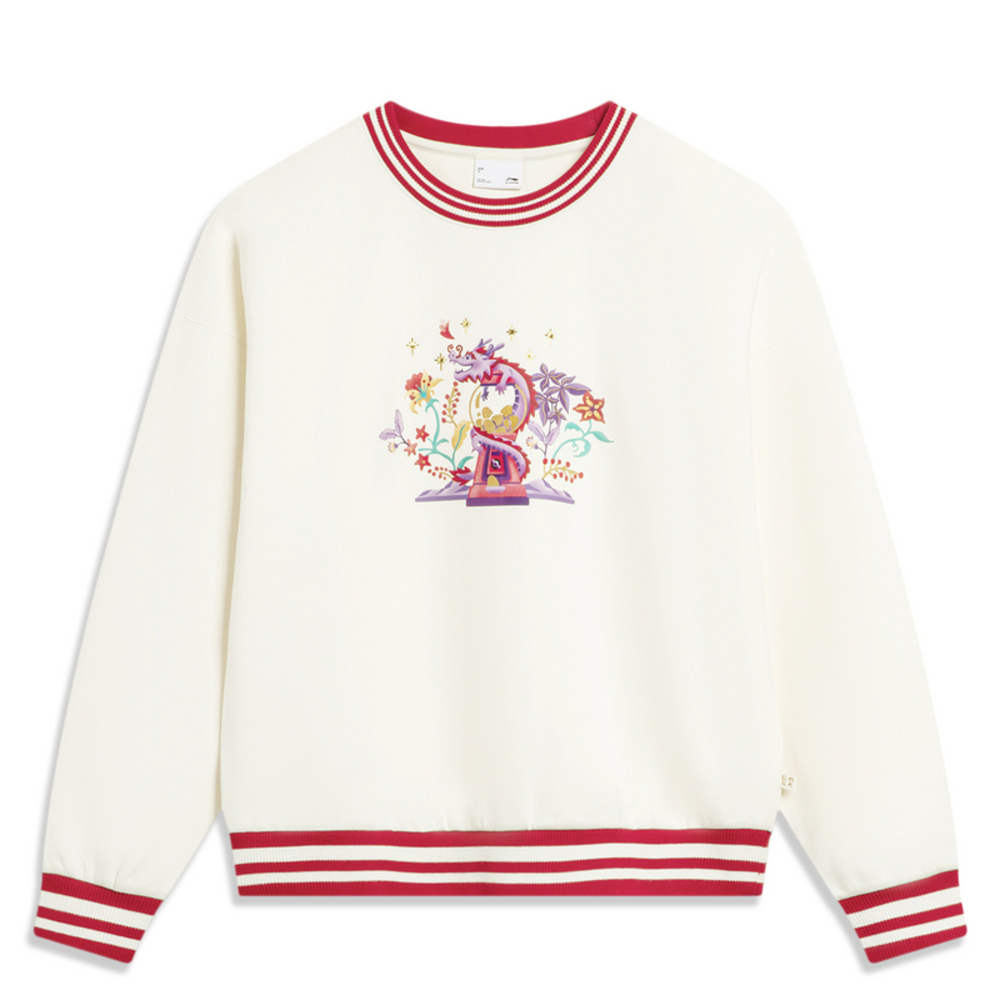 LI-NING李宁2024女子针织无帽套头衫AWDU034-5