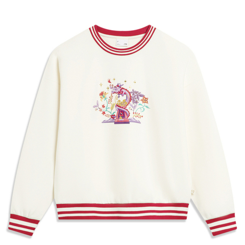 LI-NING李宁2024女子针织无帽套头衫AWDU034-5