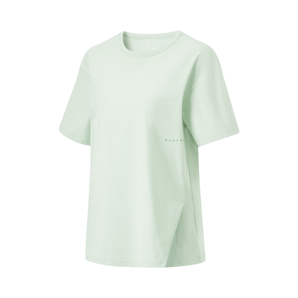 LI-NING李宁2024女子短袖T恤无领短TATSU456-2