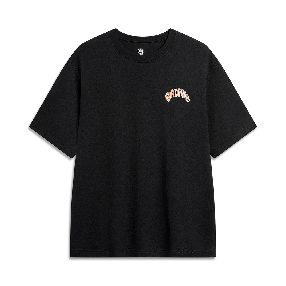 LI-NING李宁2024男子短袖文化衫无领短TAHSU435-1