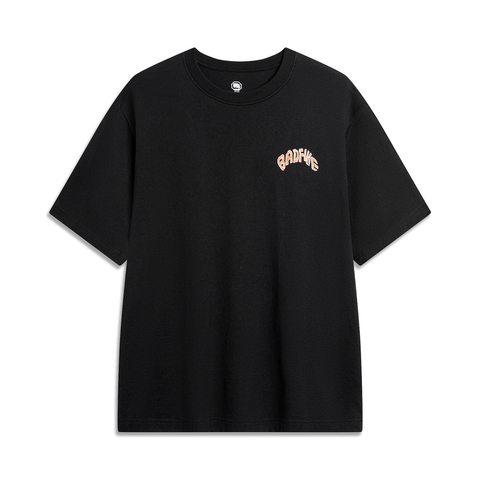 LI-NING李宁2024男子短袖文化衫无领短TAHSU435-1