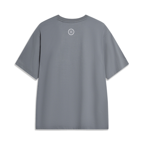 LI-NING李宁2024男子短袖文化衫无领短TAHSU371-1