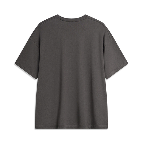 LI-NING李宁2024男子短袖文化衫无领短TAHSU415-1