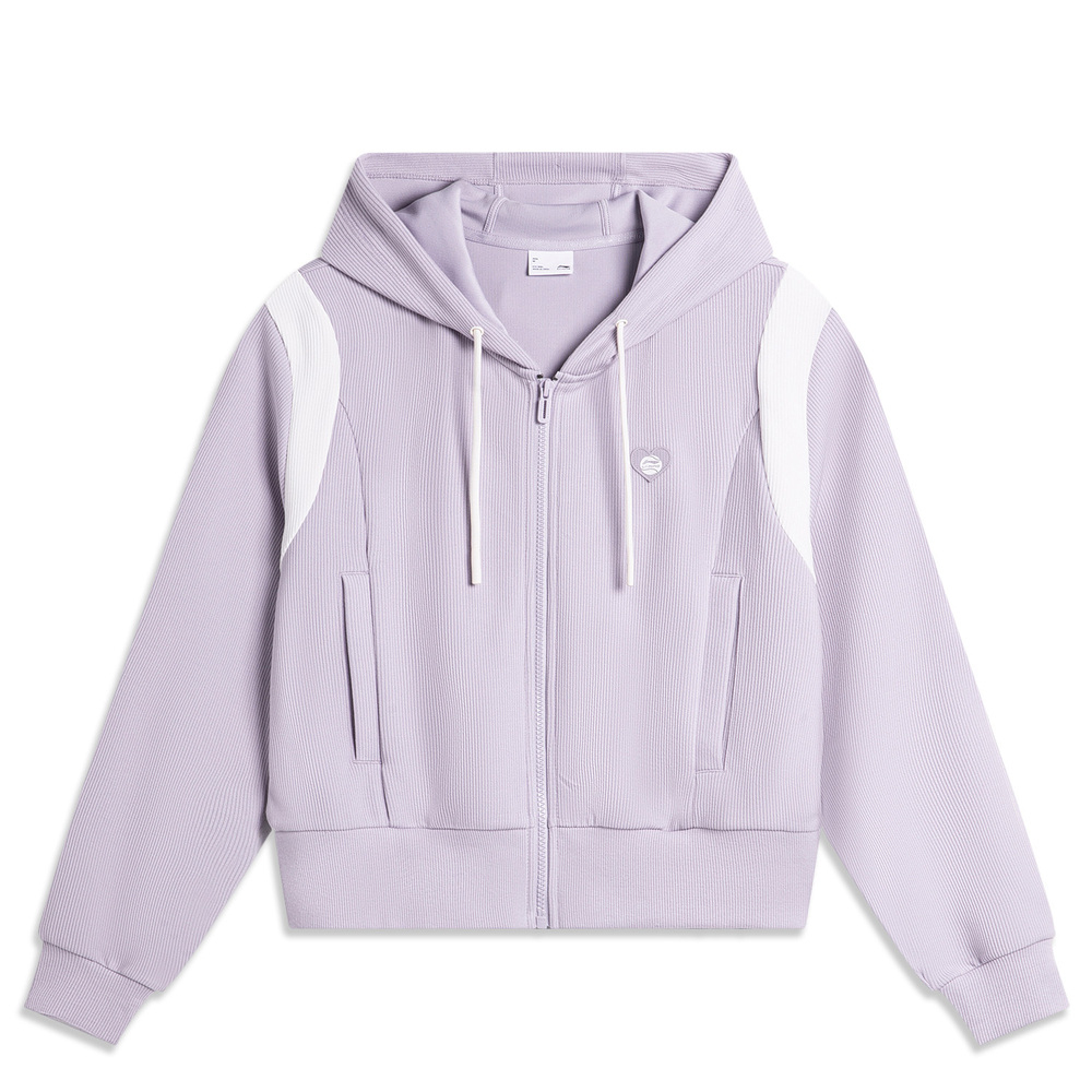 LI-NING李宁2024女子开衫连帽卫衣AWDU602-2