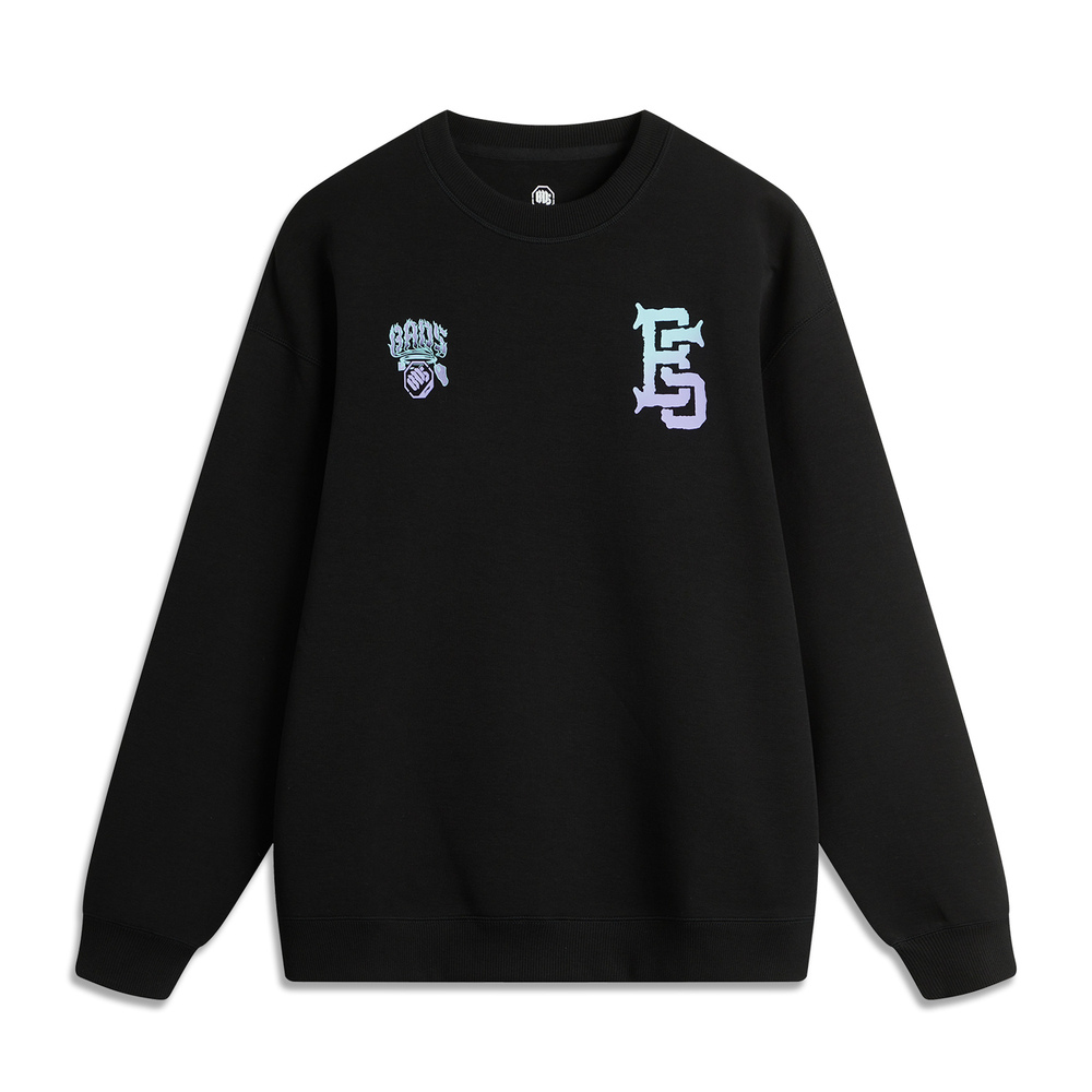 LI-NING李宁2024男子套头无帽卫衣针织无帽套头衫AWDU259-1