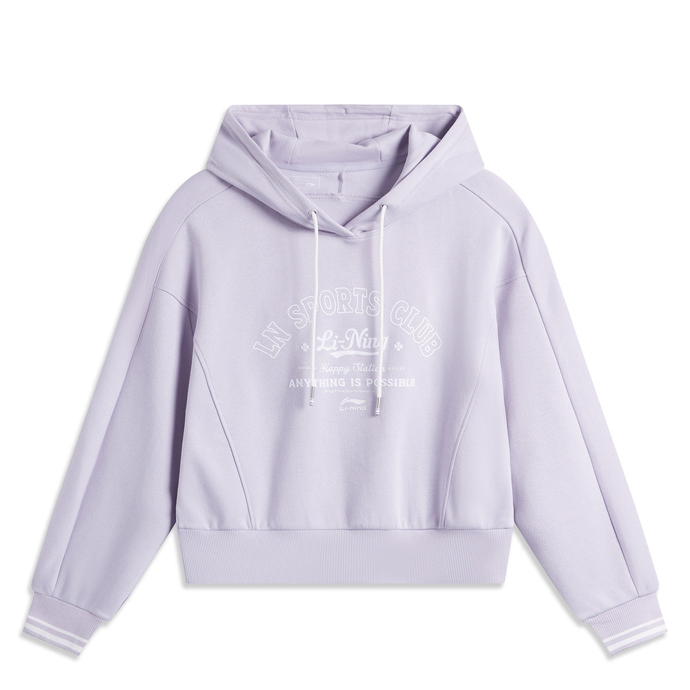 LI-NING李宁2024女子套头连帽卫衣针织连帽套头衫AWDU600-2