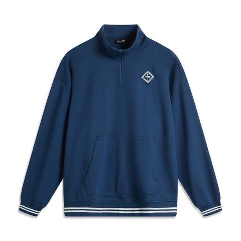 LI-NING李宁2024男子套头无帽卫衣针织无帽套头衫AWDU649-3