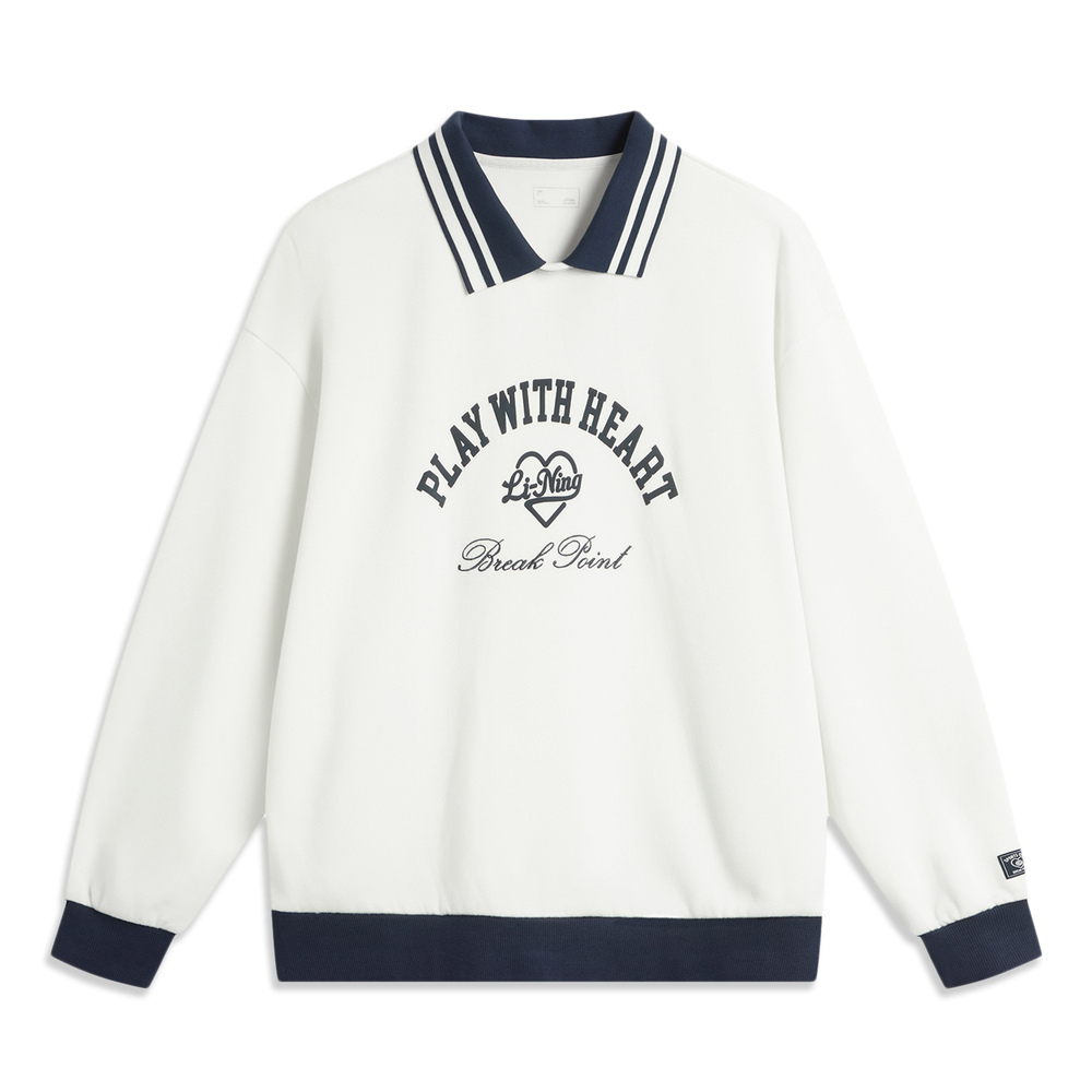 LI-NING李宁2024女子套头无帽卫衣针织无帽卫衣AWDU450-1