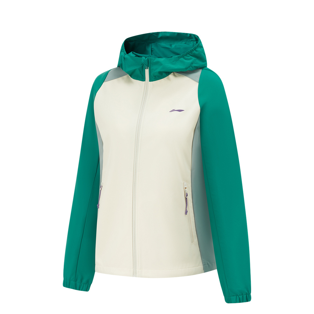 LI-NING李宁2024女子软壳外套梭织连帽外套AFDU356-5