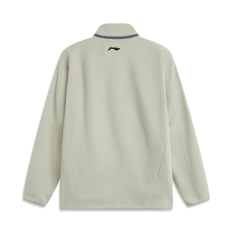 LI-NING李宁2024中性开衫无帽摇粒绒卫衣针织无帽外套AWDU963-1