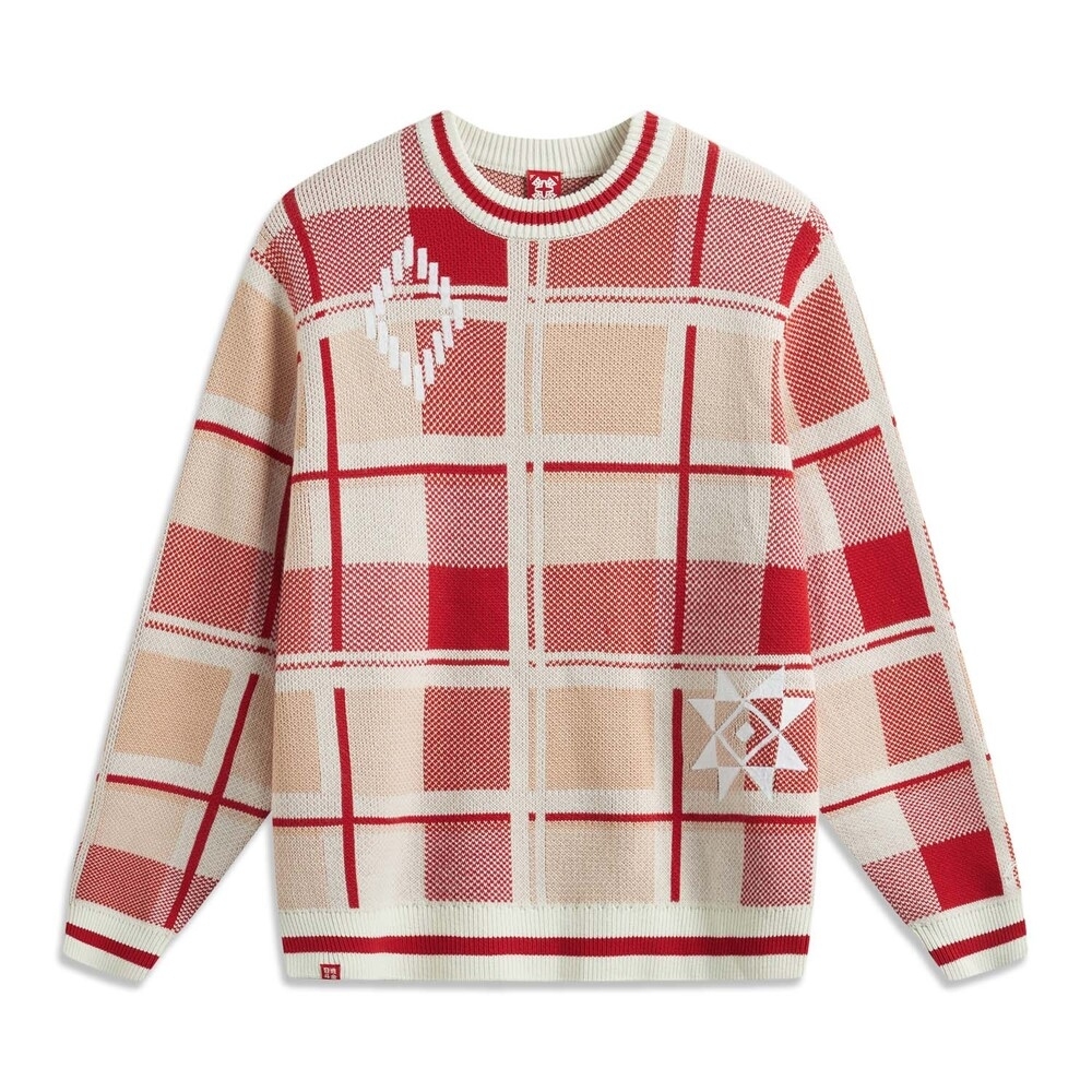 LI-NING李宁2024男子套头无帽编织衫毛线套头衫AMBV031-8