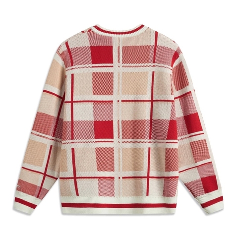 LI-NING李宁2024男子套头无帽编织衫毛线套头衫AMBV031-8