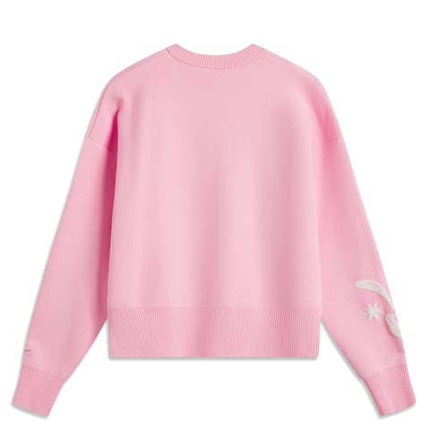 LI-NING李宁2024女子套头无帽编织衫毛线套头衫AMBV032-6