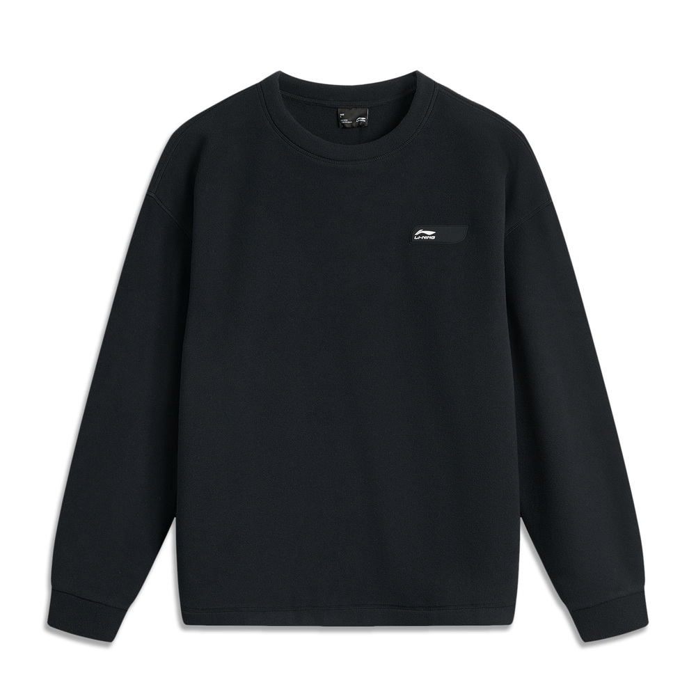 LI-NING李宁2024男子套头无帽摇粒绒卫衣人造毛绒卫衣AWDU885-2