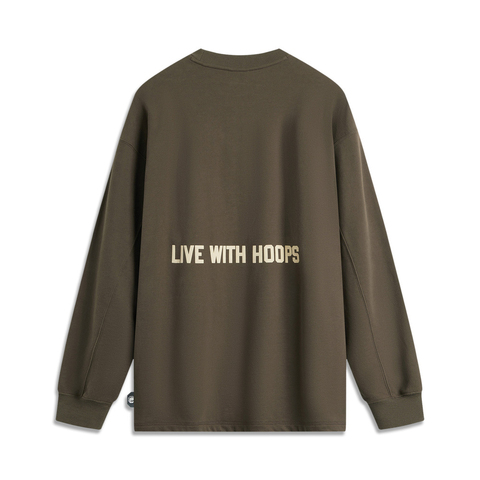 LI-NING李宁2024男子套头无帽卫衣针织无帽卫衣AWDUB91-1