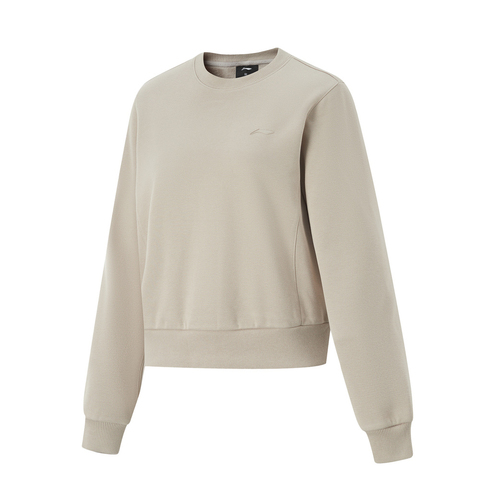 LI-NING李宁2024女子套头无帽卫衣针织无帽卫衣AWDU638-6