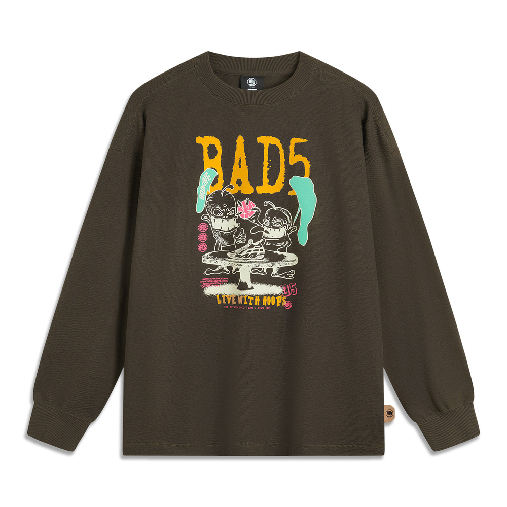 LI-NING李宁2024男子套头无帽卫衣针织无帽卫衣AWDU507-1