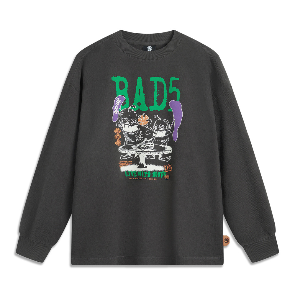 LI-NING李宁2024男子套头无帽卫衣针织无帽卫衣AWDU507-2