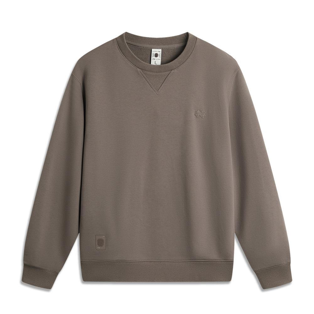 LI-NING李宁2024男子套头无帽卫衣针织无帽卫衣AWDU657-5