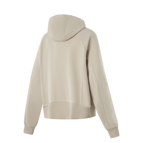 LI-NING李宁2024女子开衫连帽卫衣针织连帽外套AWDU562-4