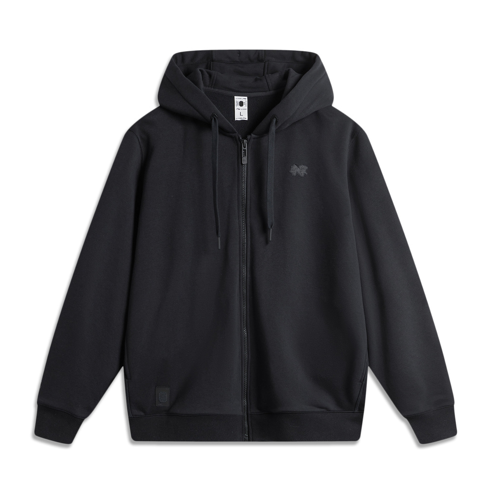 LI-NING李宁2024男子开衫连帽卫衣针织连帽外套AWDU659-11