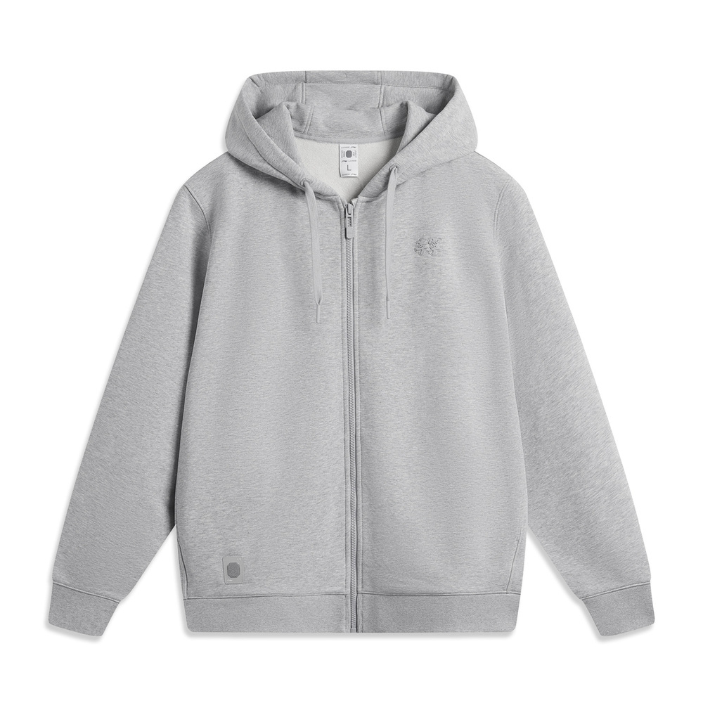 LI-NING李宁2024男子开衫连帽卫衣针织连帽外套AWDU659-14